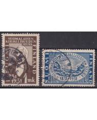 F-EX59372 FINLAND SOUMI USED 1931 LITERARY CENTENARIAL SOCIETY.