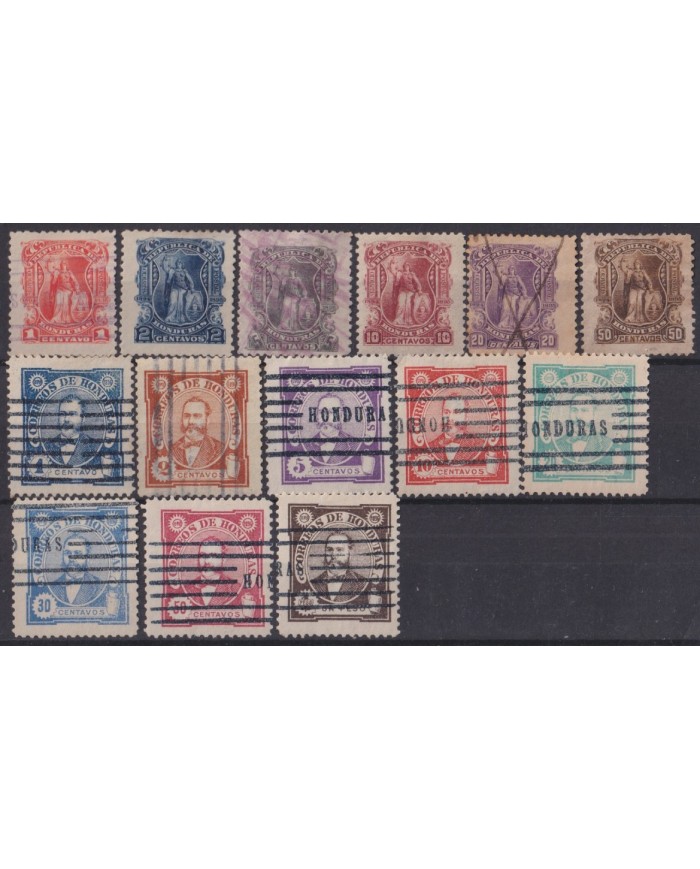 F-EX59532 HONDURAS 1895-96 CLASSIC STAMPS LOT.
