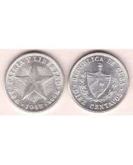 1948-MN-106 CUBA. 1948. ESTRELLA STAR. 20c SILVER 5gr. VF PLUS.