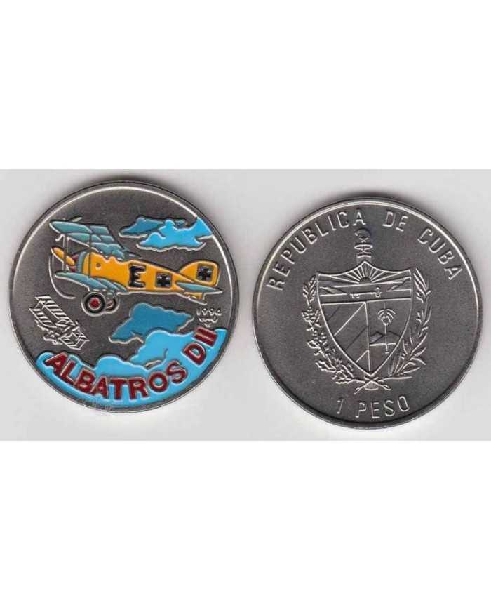 1994-MN-106 CUBA 1$ 1995. AVION ALBATROS. PINTADA UNC. CU-NI.
