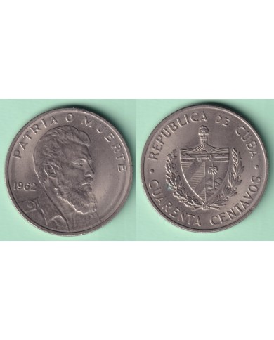 1962-MN-121 CUBA  40c CAMILO CIENFUEGOS 1962 NICKEL XF PLUS.