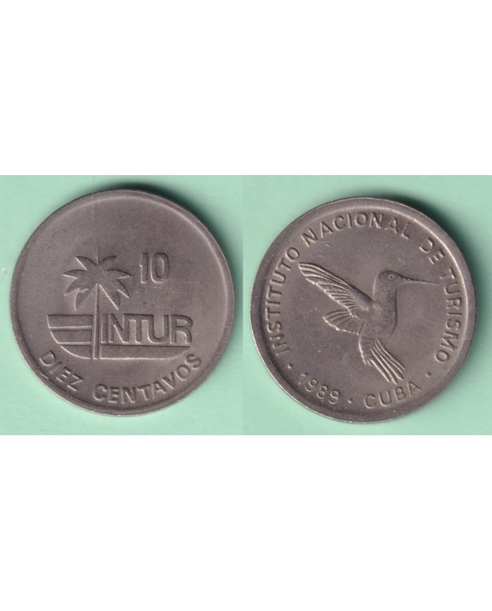1989-MN-121 CUBA 1989 INTUR 10c cuc ZUNZUN THUNDERBIRD CUPRO-NI.