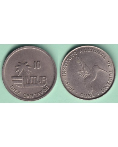 1981-MN-152 CUBA 1981 INTUR 10c cuc ZUNZUN THUNDERBIRD CUPRO-NI.