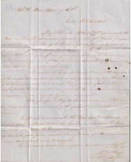 PREFI-810 ESPAÑA SPAIN 1845 CADIZ COVER TO CUBA “CORREO MARTIMO Nº2” BLUE POSTMARK.