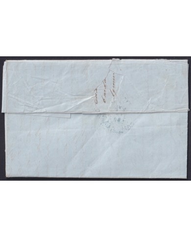 PREFI-811 ESPAÑA SPAIN 1846 MADRID COVER TO CUBA “CORREO MARTIMO Nº3” BLUE POSTMARK.