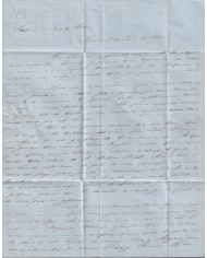 PREFI-811 ESPAÑA SPAIN 1846 MADRID COVER TO CUBA “CORREO MARTIMO Nº3” BLUE POSTMARK.