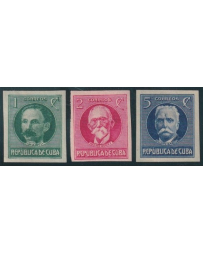 1925-90 CUBA REPUBLICA 1925 MH IMPERFORATED PATRIOT COMPLETE SET.