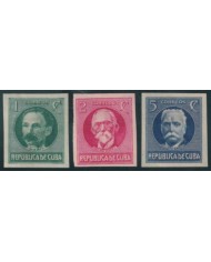 1925-90 CUBA REPUBLICA 1925 MH IMPERFORATED PATRIOT COMPLETE SET.