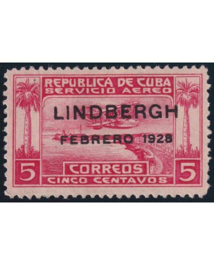 1928-181 CUBA REPUBLICA 1928 MH CHARLES LINDBERGHT AIRMAIL.