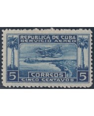 1927-80 CUBA REPUBLICA 1927 MH MORANE AIRPLANE FLYGHT TO HAVANA HARBOR AIRMAIL.