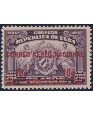 1930-110 CUBA REPUBLICA 1930 MLH OVERPRINT AIRMAIL CORREO AEREO NACIONAL.