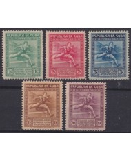1930-109 CUBA REPUBLICA 1930 MLH II CENTROAMERICAN GAMES RUNNER COMPLETE SET.