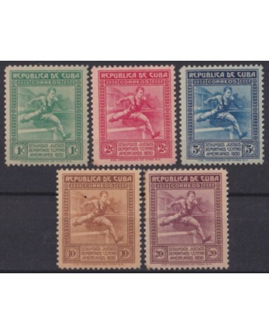 1930-107 CUBA REPUBLICA 1930 MNH II CENTROAMERICAN GAMES RUNNER COMPLETE SET.