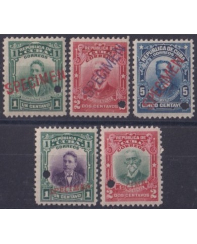1910-245 CUBA REPUBLICA 1910-11 PATRIOT MNH SPECIMEN PROOF.