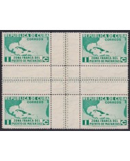1936-446 CUBA REPUBLICA 1936 NO GUM ZONA FRANCA DEL PUERTO DE MATANZAS CENTER OF SHEET.