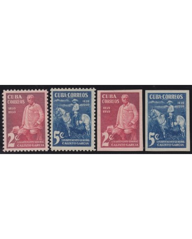 1939-461 CUBA REPUBLICA 1939 MH MAYOR GENERAL CALIXTO GARCIA PERF + IMPERF.