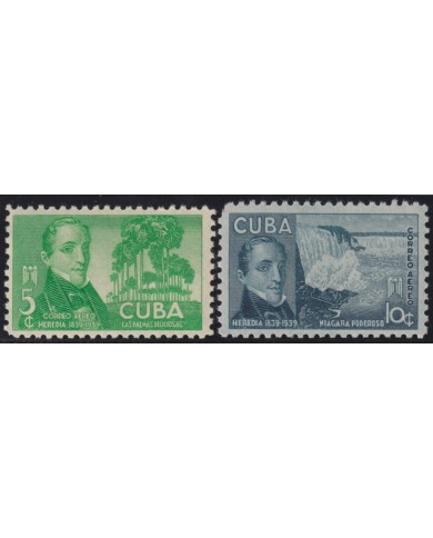 1940-382 CUBA REPUBLICA 1940 MH JOSE MARIA HEREDIA NIAGARA FALLS.