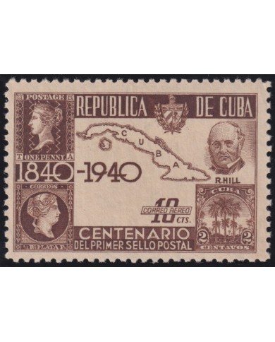 1940-383 CUBA REPUBLICA 1940 MH CENTENARY OF PENNY BLACK ROWLAND HILL.