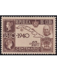 1940-383 CUBA REPUBLICA 1940 MH CENTENARY OF PENNY BLACK ROWLAND HILL.