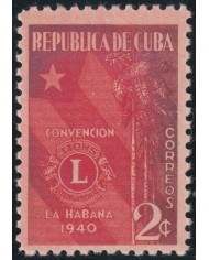 1940-385 CUBA REPUBLICA 1940 MH LIONS CLUB PALM & CUBAN FLAG.