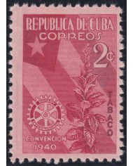 1940-386 CUBA REPUBLICA 1940 MH ROTARY CLUB PALM & CUBAN FLAG.