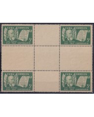 1943-177 CUBA REPUBLICA 1943 MNH ELOY ALFARO ECUADOR PRESIDENT CENTER OF SHEET.