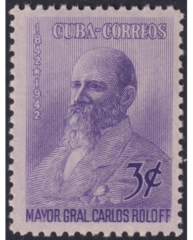 1944-193 CUBA REPUBLICA 1944 MH POLAND MAYOR GENERAL CARLOS ROLOFF MAIALOVSKI.