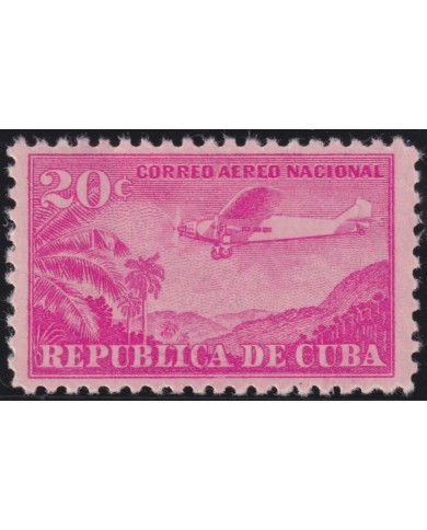 1946-165 CUBA REPUBLICA 1946 MH 20c CORREO AEREO INTERNACIONAL AVION AIRPLANE.