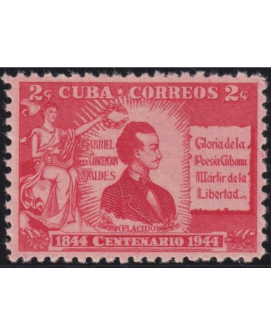 1946-167 CUBA REPUBLICA 1946 MH GABRIEL DE LA CONCEPCION VALDES PLACIDO.