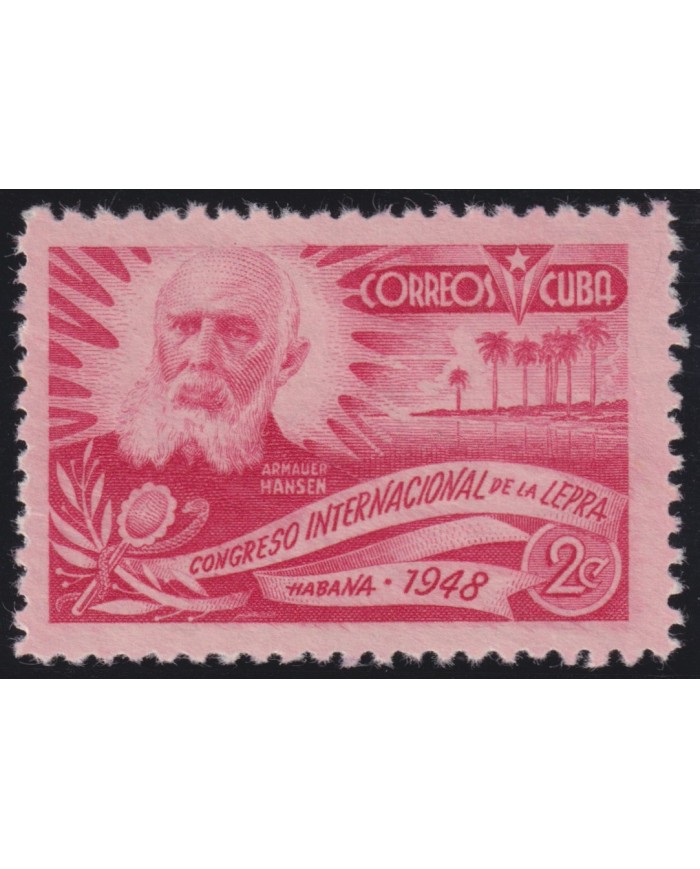 1948-322 CUBA REPUBLICA 1948 MH HANSEN MEDICINE LEPPER LEPROSY.