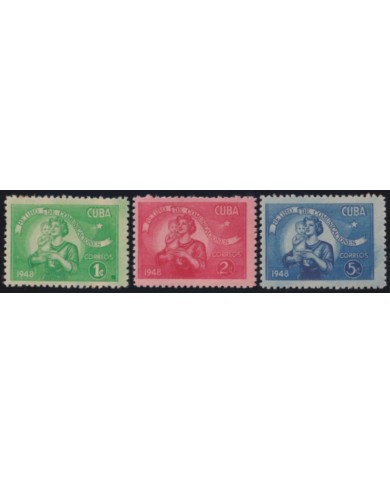 1948-323 CUBA REPUBLICA 1948 MH RETIRO DE COMUNICACIONES WOMAN & CHILD.