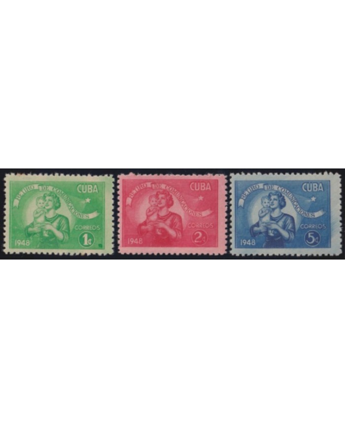 1948-323 CUBA REPUBLICA 1948 MH RETIRO DE COMUNICACIONES WOMAN & CHILD.