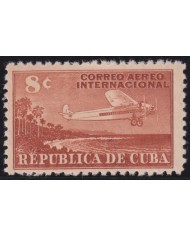 1948-324 CUBA REPUBLICA 1948 MH 8c CORREO AEREO INTERNACIONAL AVION AIRPLANE.