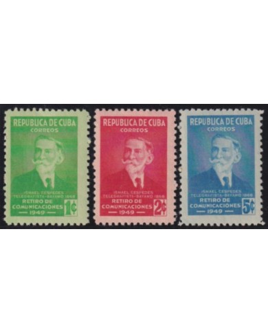 1949-312 CUBA REPUBLICA 1949 MNH RETIRO DE COMUNICACIONES ISMAEL CESPEDES.