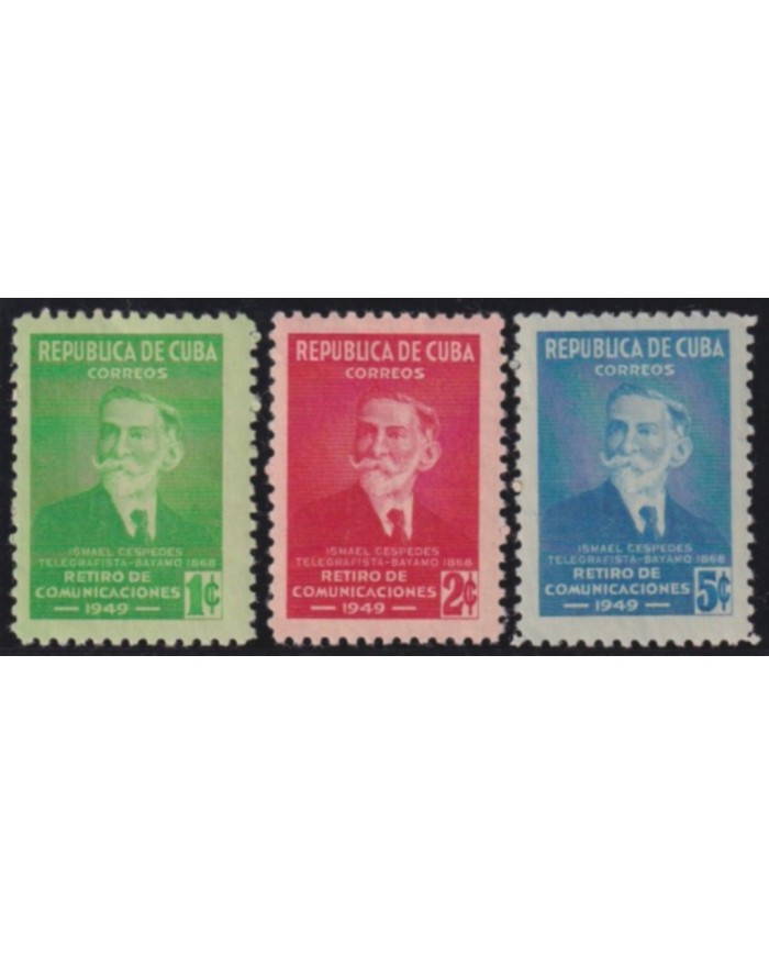 1949-312 CUBA REPUBLICA 1949 MNH RETIRO DE COMUNICACIONES ISMAEL CESPEDES.