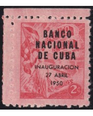 1950-303 CUBA REPUBLICA 1950 MNH BANCO NACIONAL DE CUBA OVERPRINT TOBACCO PROPAGANDA.