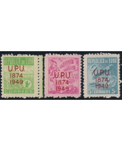 1950-304 CUBA REPUBLICA 1950 MNH UPU OVERPRINT TOBACCO PROPAGANDA.