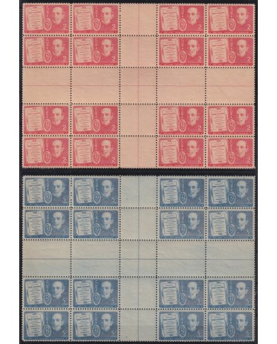 1940-393 CUBA REPUBLICA 1940 ORIGINAL GUM REPERTORIO MEDICO HABANERO NICOLAS GUTIERREZ CENTER SHEET.