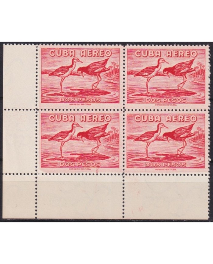 1962.292 CUBA 1962 MNH 2$ BIRD AVES PAJAROS CORNER BLOCK 4.