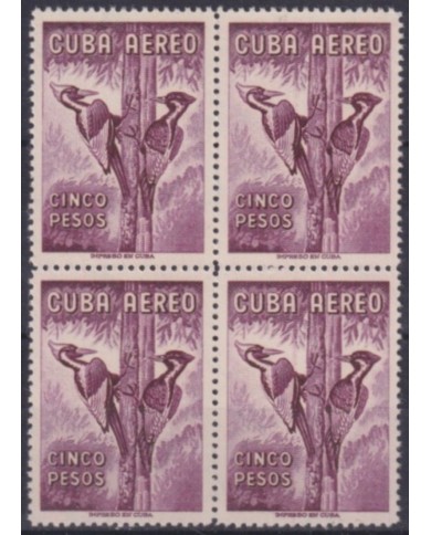 1962.286 CUBA 1962 MNH 5$ BIRD AVES PAJAROS CORNER BLOCK 4.