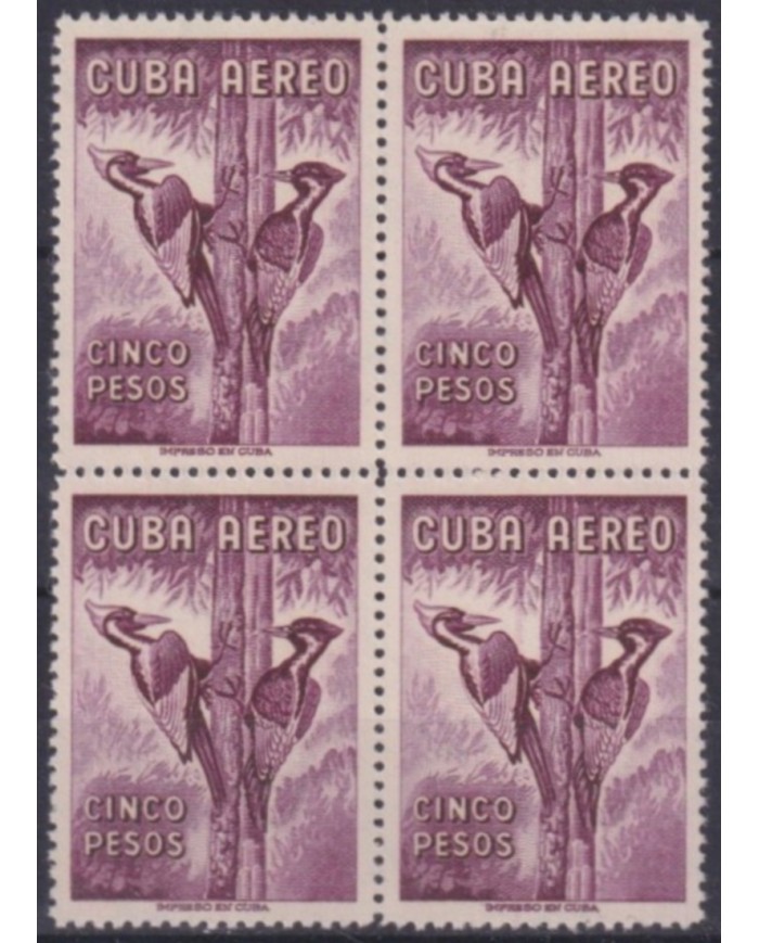 1962.286 CUBA 1962 MNH 5$ BIRD AVES PAJAROS CORNER BLOCK 4.