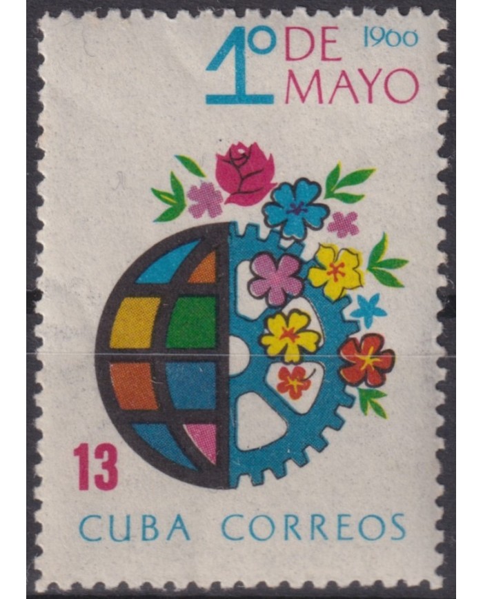 1966.226 CUBA 1966 MNH ERROR “1900” x “1966” LABOR DAY MAY.