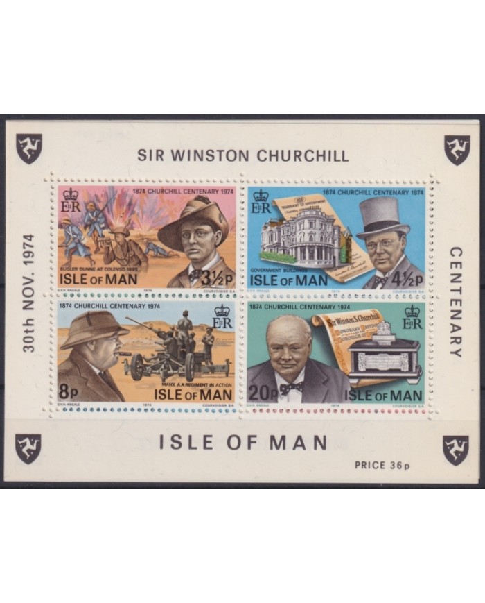 F-EX59945 MAN IS MNH 1974 WINSTON CHURCHILL WWII WAR.