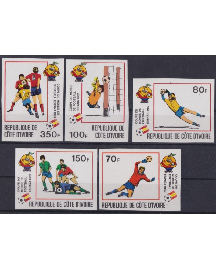 F-EX59949 YVORY COAST MNH 1982 CHAMPIONSHIP SOCCER FOOTBALL SET.