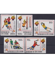 F-EX59949 YVORY COAST MNH 1982 CHAMPIONSHIP SOCCER FOOTBALL SET.