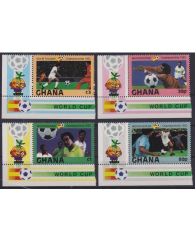 F-EX59951 GHANA MNH 1982 WORD CHAMPIONSHIP SOCCER FOOTBALL SET.