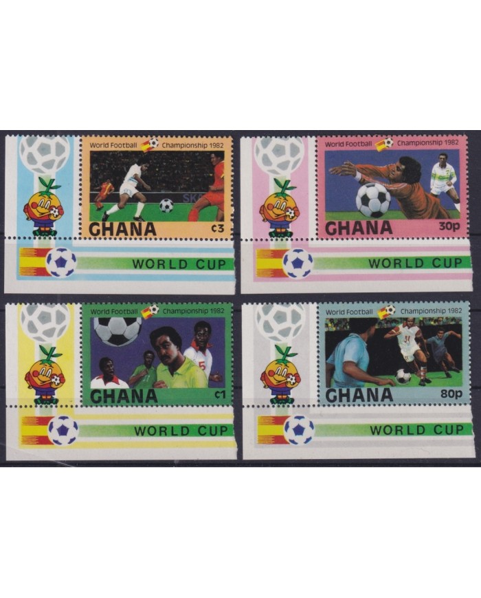 F-EX59951 GHANA MNH 1982 WORD CHAMPIONSHIP SOCCER FOOTBALL SET.