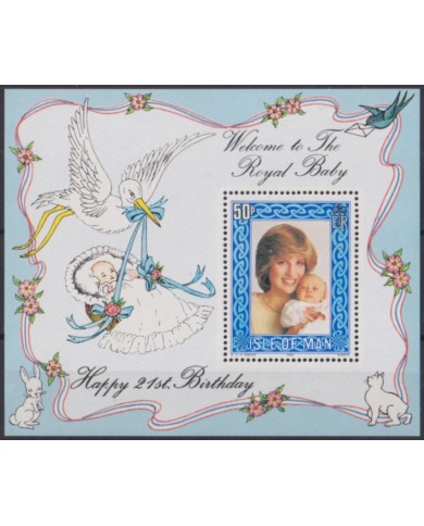 F-EX59953 UK GB ENGLAND MAN IS MNH 1982 BIRTHDAY OF DIANA PRINCESS & ROYAL BABY.