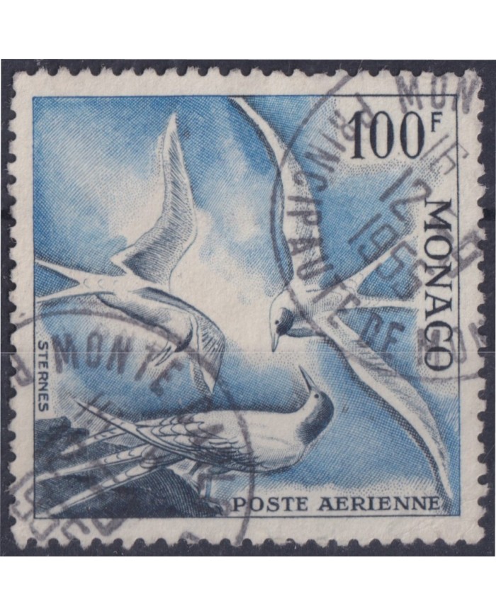 F-EX59596 MONACO FINE USED 1955 BIRD STERNES AVES VÖGEL OISEAUX.