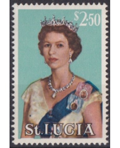 F-EX60113 STA LUCIA 1964 ORIGINAL GUM “NO MNH” 2,5$ QUEEN ELIZABETH.